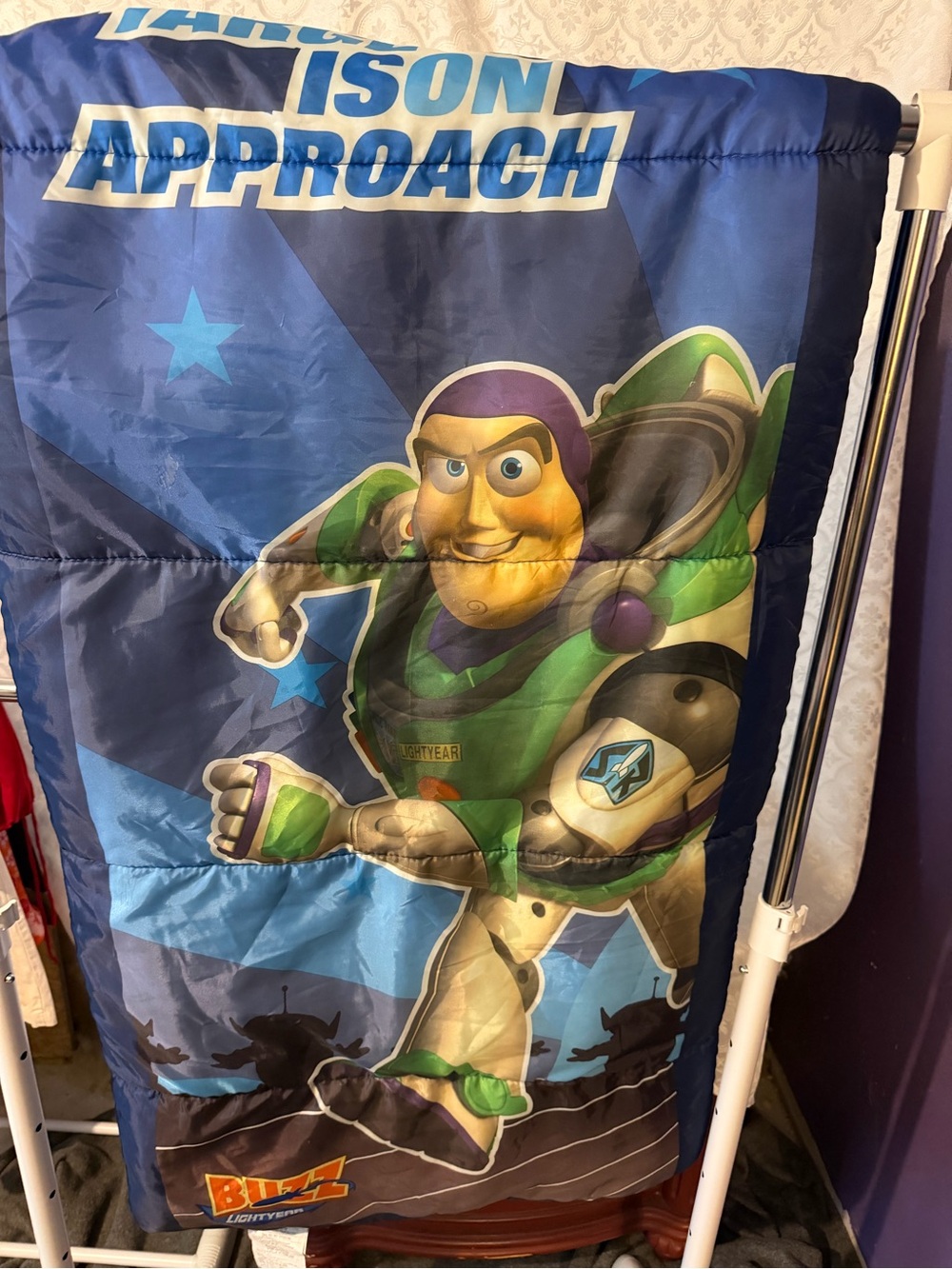 Buzz Lightyear Blue Kids Shower Curtain